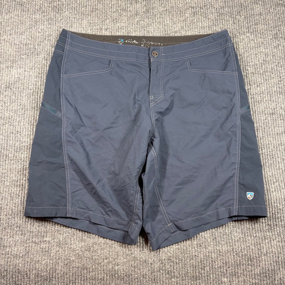 Kuhl Shorts Men's 38 Renegade Cargo Navy Blue Hiking Outdoor Lightweight Stretch